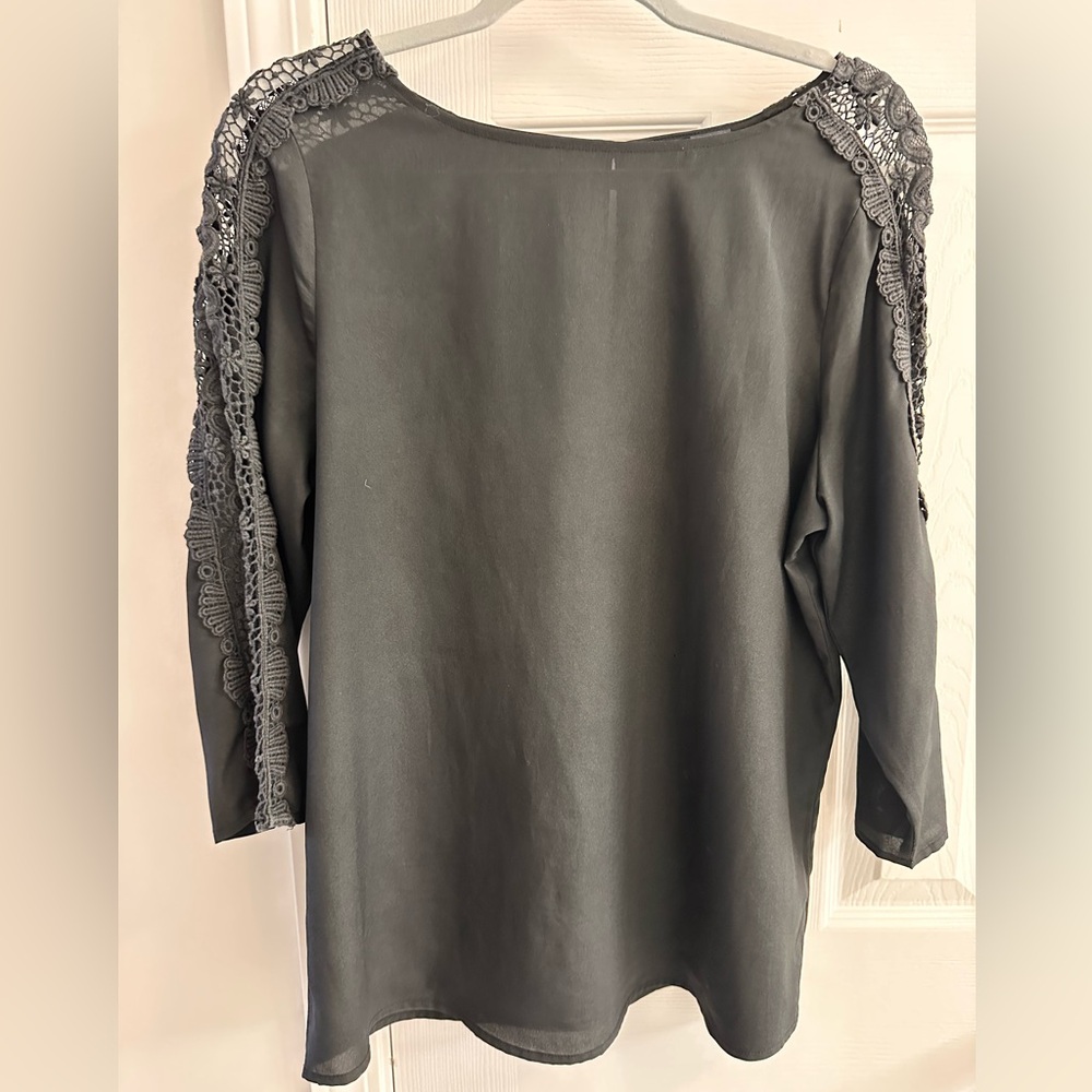The Limited Black Lace Sleeve Blouse